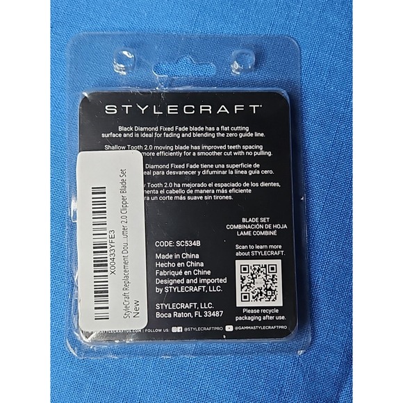 StyleCraft Fixed Fade Blade w/Shallow 2.0 Cutter Set #SC534B Black Diamond New - Picture 2 of 4